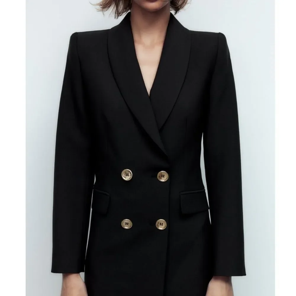 ZARA DOUBLE BREASTED LONG BLAZER NWT L - Picture 11 of 12